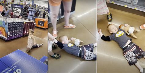 Little Girl Drags Unruly Brother Through Walmart Borninspace