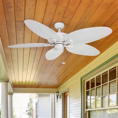 Tropical ceiling fans can tie your outdoor living space's décor together, as long as you select one that complements what you already have in place. Shop Honeywell Duvall Tropical Ceiling Fan, Five Wet Rated ...