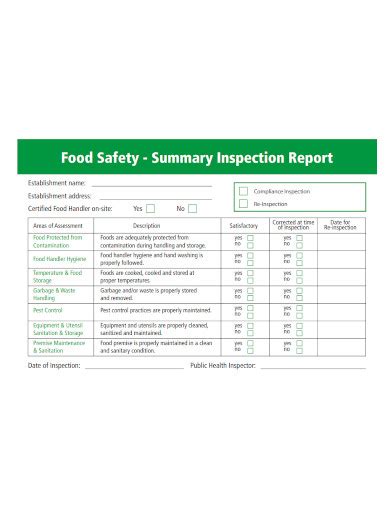 Free Food Safety Report Samples Audit Achievement Rating Scheme