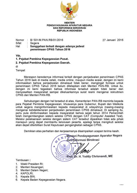 Bagian tengah nota dinas ini hanya berisi isi surat dengan kalimat yang singkat, padat dan jelas. Surat Edaran MenPAN-RB Sanggahan Adanya Informasi Jadwal ...
