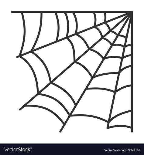 Spiderweb Simple Web Black Line Cobweb Icon Vector Image