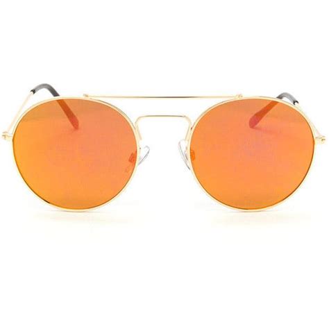 vintage rocker round brow bar sunglasses orange round mirrored sunglasses mirrored lens