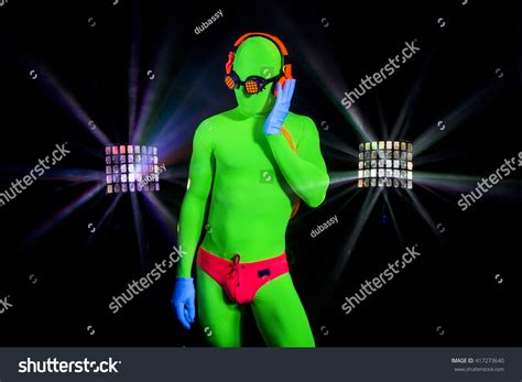 Sexy Male Disco Dancer Poses Uv Stock Photo Shutterstock