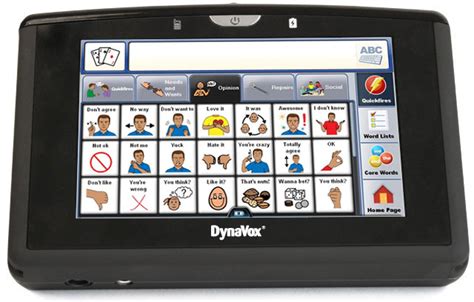 Communication device—electronic display that produces voice output or not. Speech and Beyond: Augmentative and Alternative Communication