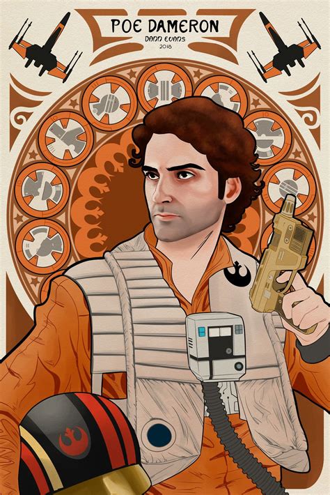 Poe Dameron Art Nouveau Dann Evans On Artstation At