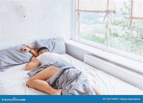 Young Man Sleeping Late In The Morning Stock Image Image Of Adult