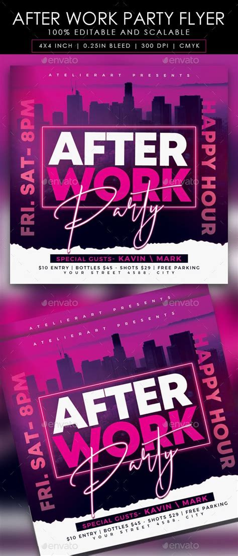After Work Party Flyer Print Templates Graphicriver