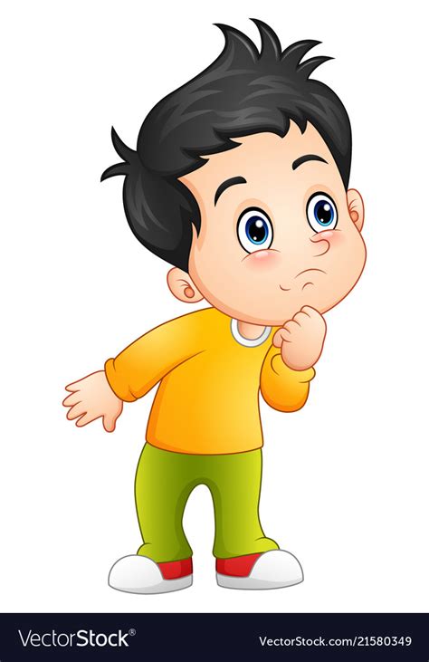 Cute Little Boy Looking Up Royalty Free Vector Image