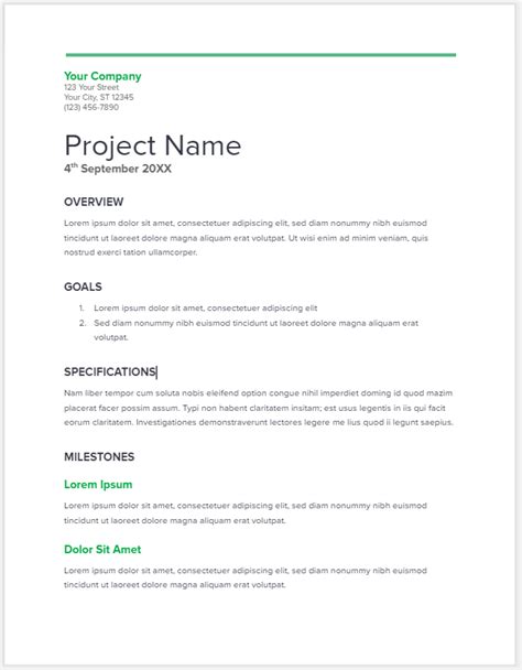 Project Proposal Template Free Template Download