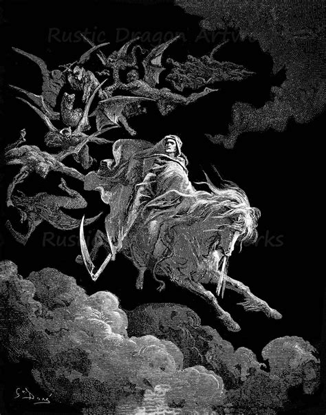 Gustave Dore Death On The Pale Horse 1865 Etsy