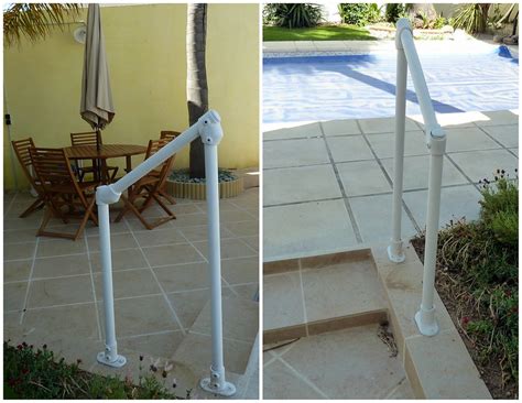 Pool Deck Stair Handrail Surface 29 Simple Rail Installation