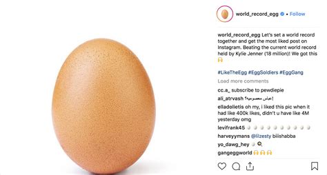 Egg Breaks Record For Most Liked Instagram Post Talking Points Memo