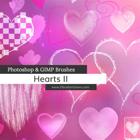 Hearts Ii Photoshop And Gimp Brushes Obsidian Dawn