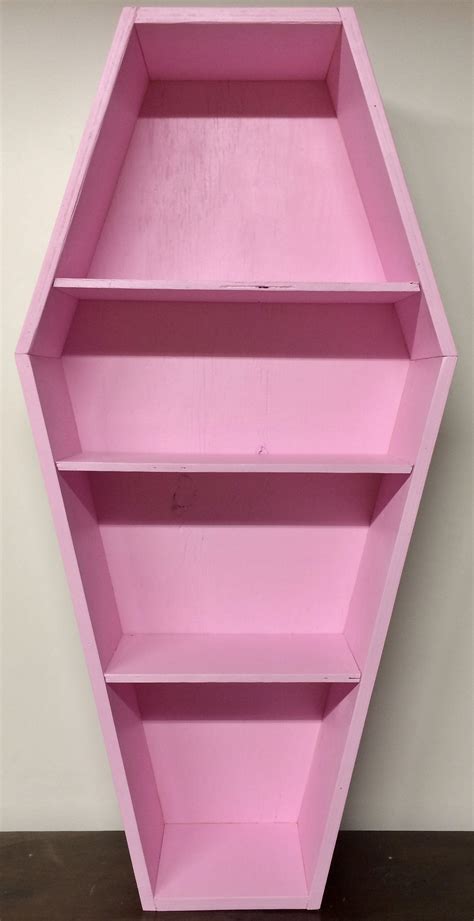 Pink Coffin Bookcase Etsy Coffin Bookcase Pink Bookshelves Cute