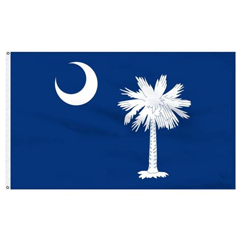 South Carolina Flag 3x5ft Nylon Indoor Add Pole Hem And Fringe