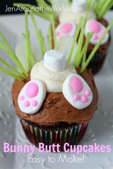 bunny butt cupcakes {perfect for an easter party at school} jen around the world