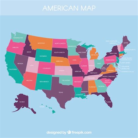 Completed American Map Vector Free Download