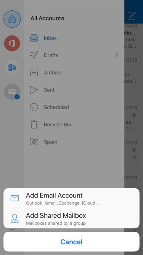 Using Outlook Mobile Shared Mailboxes