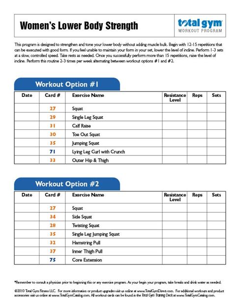 Gym Workout Chart Pdf Download For Weight Loss Fitness And Workout