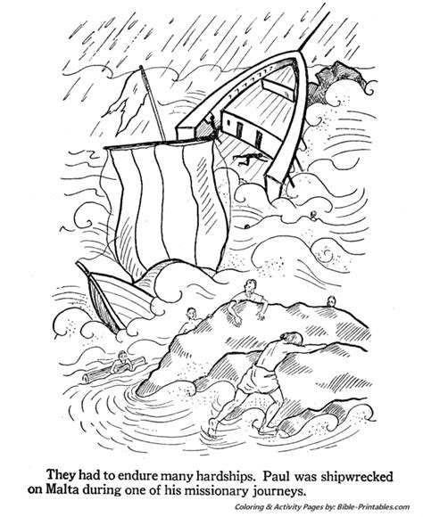 Yes, it's a story about the strongest single apostle ever looking for a wife. Paul shipwrecked on Malta | Sunday school coloring pages ...