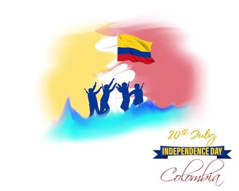 Ilustração Vetorial Para O Dia Da Independência Da Colômbia Vetor Premium