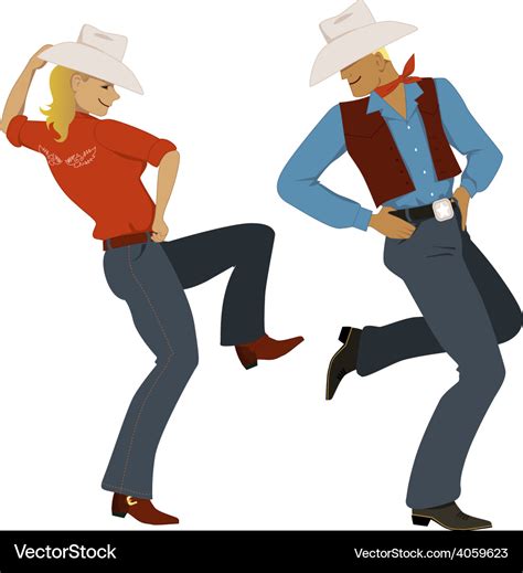 Cowboy Dancing Royalty Free Vector Image Vectorstock