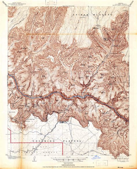 Topographic Map Of Grand Canyon National Park United States Map