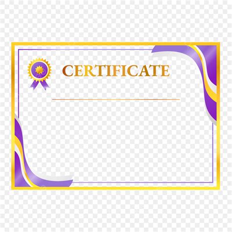 Gold Certificate Border Vector Png Images Gold Purple Simple