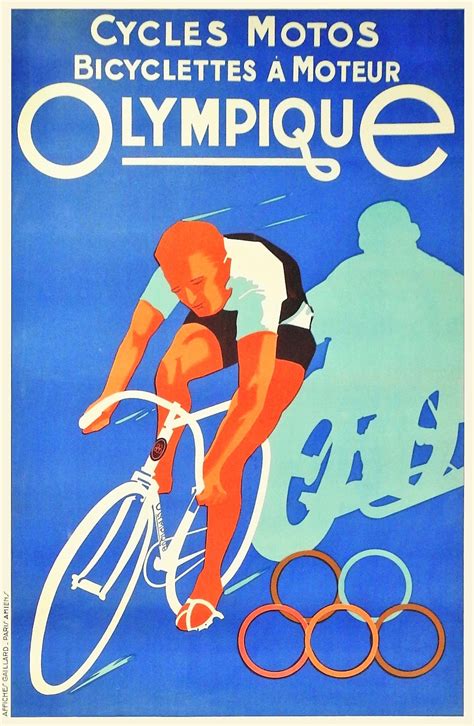 Olympique Cycles Motos Bicyclettes A Moteur Cycling Posters