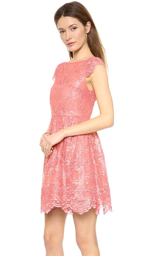 Alice Olivia Zenden Lace Dress Pink Icing In Pink Lyst