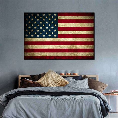 rustic american flag multi panel canvas wall art elephantstock