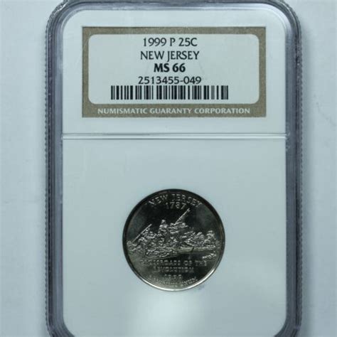 1999 P 25c New Jersey Quarter Ngc Ms 66 Ebay