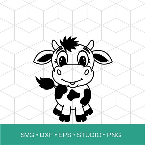 Cute Little Cow Baby Calf Vector Cut File For Cricut And Etsy
