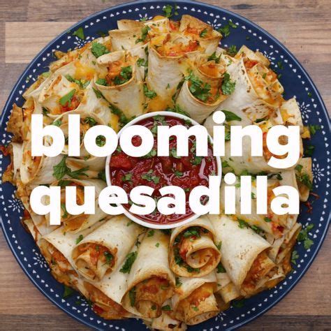 Carefully transfer the blooming quesadilla to a serving platter. Blooming Quesadilla Ring | Recipe | Cooking, Appetizer ...