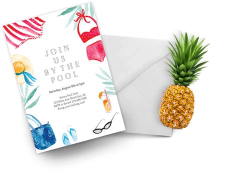 Pool Party Invitation Templates Free Greetings Island Pool Party Invitation Template