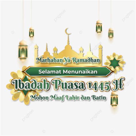 Marhaban Ya Ramadhan 1445 H 2024 Com Mesquita E Várias Decorações Vetor