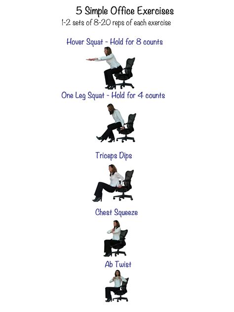 Simple Office Exercises You Can Do Right At Your Desk Squat Hold Office Exercise Exercises