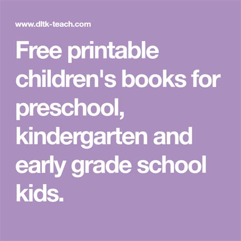 Free Printable Childrens Books For Preschool Kindergarten And Early