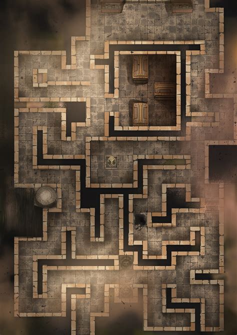 Aztec Temple 10 Party Of Two Fantasy Map Dungeon Maps Tabletop
