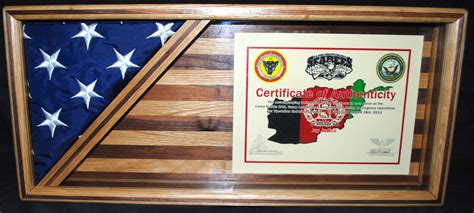 Another flag case of great beauty comes with a certificate of authenticity, signed by the president of the united states. Military flag/certificate shadow box. | Memorial flag ...