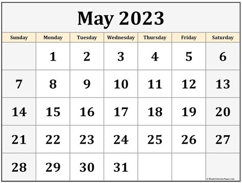 May 2023 Calendar Printable Word Printable Word Searches