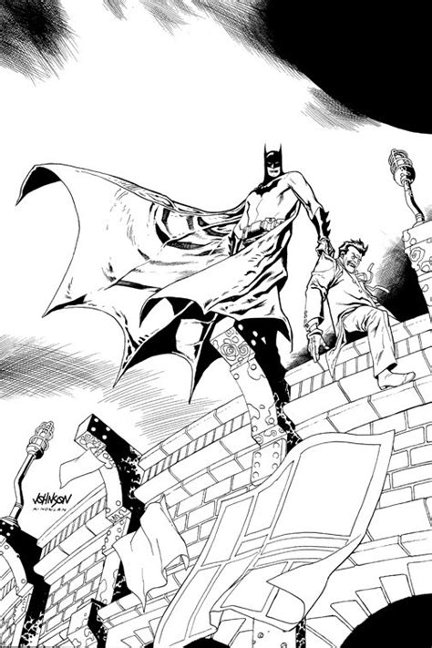Kevin Nowlan Batman And The Joker Inks Over Dave Johnson