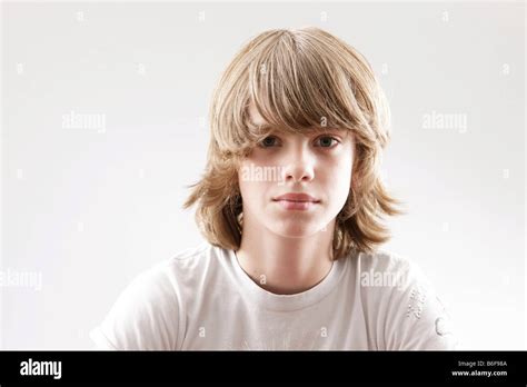 12 Year Old Boy Looking Into The Camera Stock Photo Alamy