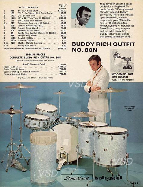 From 1977 1978 Slingerland Drum Catalog Classic Buddy Rich Outfit