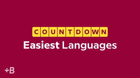 9 Easiest Languages For English Speakers To Learn Countdown Youtube