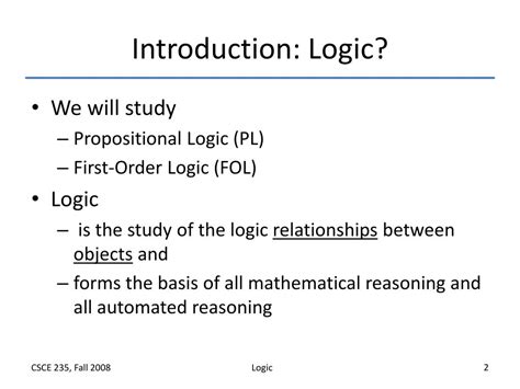 Ppt Introduction To Logic Powerpoint Presentation Free Download Id