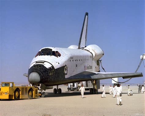 Space Shuttle Columbia After Landing To Complete Its First Orbital