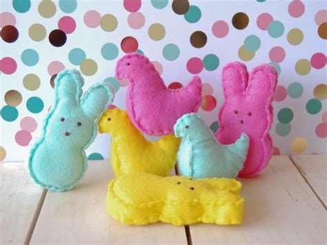 Felt Marshmallow Peep Felt Peeps Spring Toy Summer Toy Etsy Easter