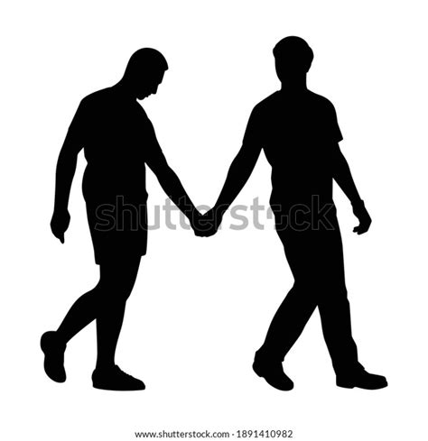 Gay Lovers Couple Silhouette Vector Homosexual Stock Vector Royalty