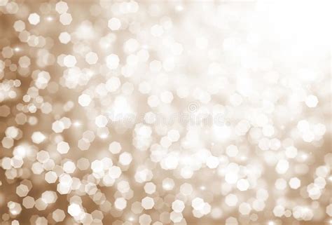 Blurred Bokeh Background White Circles On Gold Background Glitter